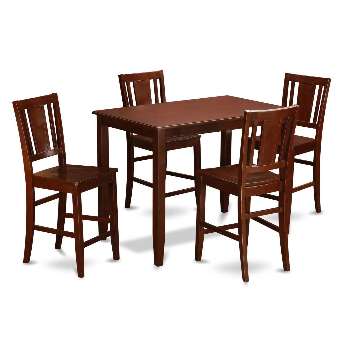 BUCK5-MAH-W 5 Pc Counter height Table set-high top Table and 4 Kitchen counter Chairs