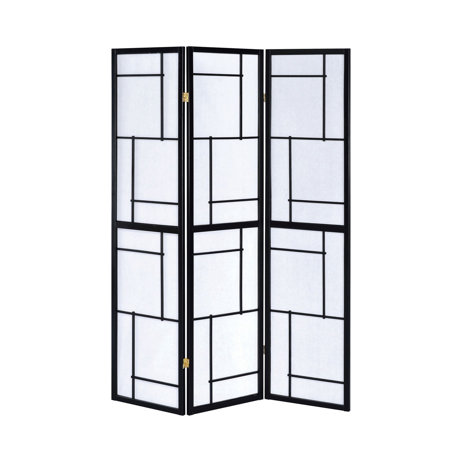 Modern Contemporary Black And White Three-Panel Shoji Screen Room Divider 900102