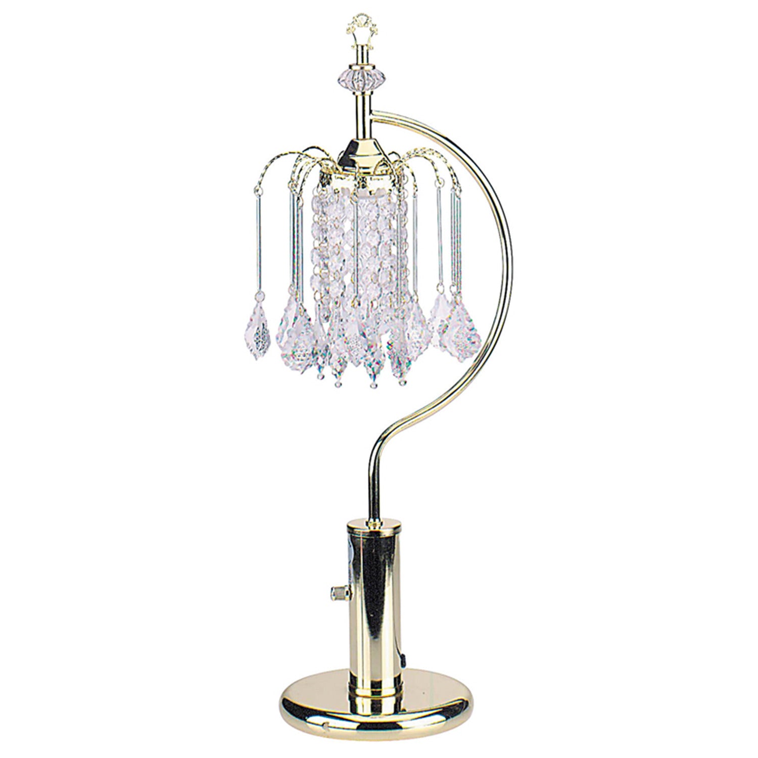 27" H Table Lamp With Crystal-Inspired chandelier style Shade In Gold