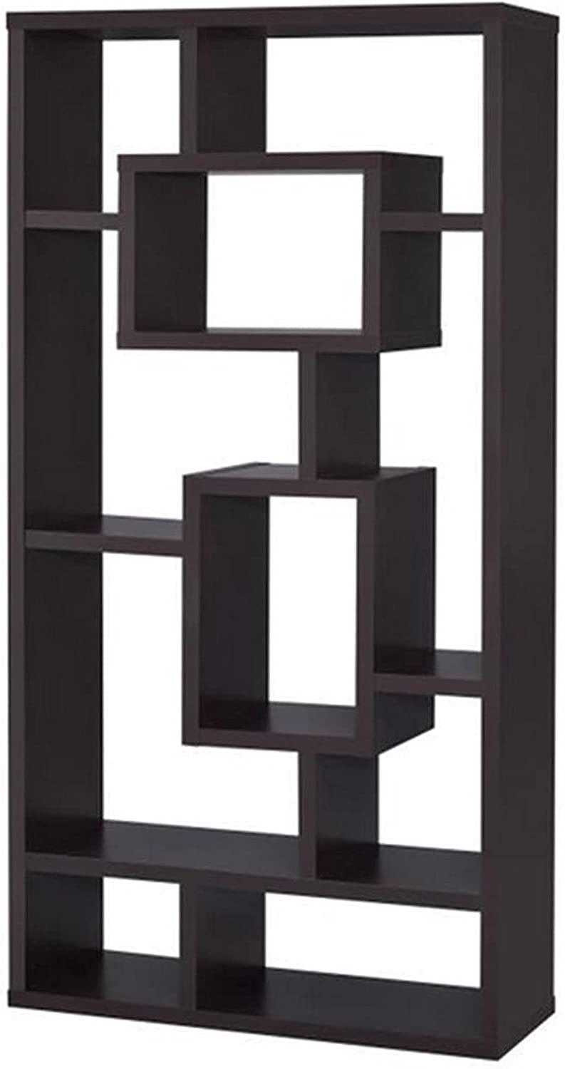 Howie 10-Shelf Bookcase Cappuccino