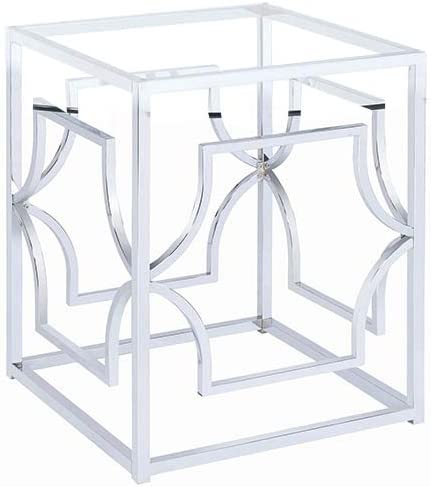 Coaster Mischa Openwork Pattern Dining Table Base Chrome