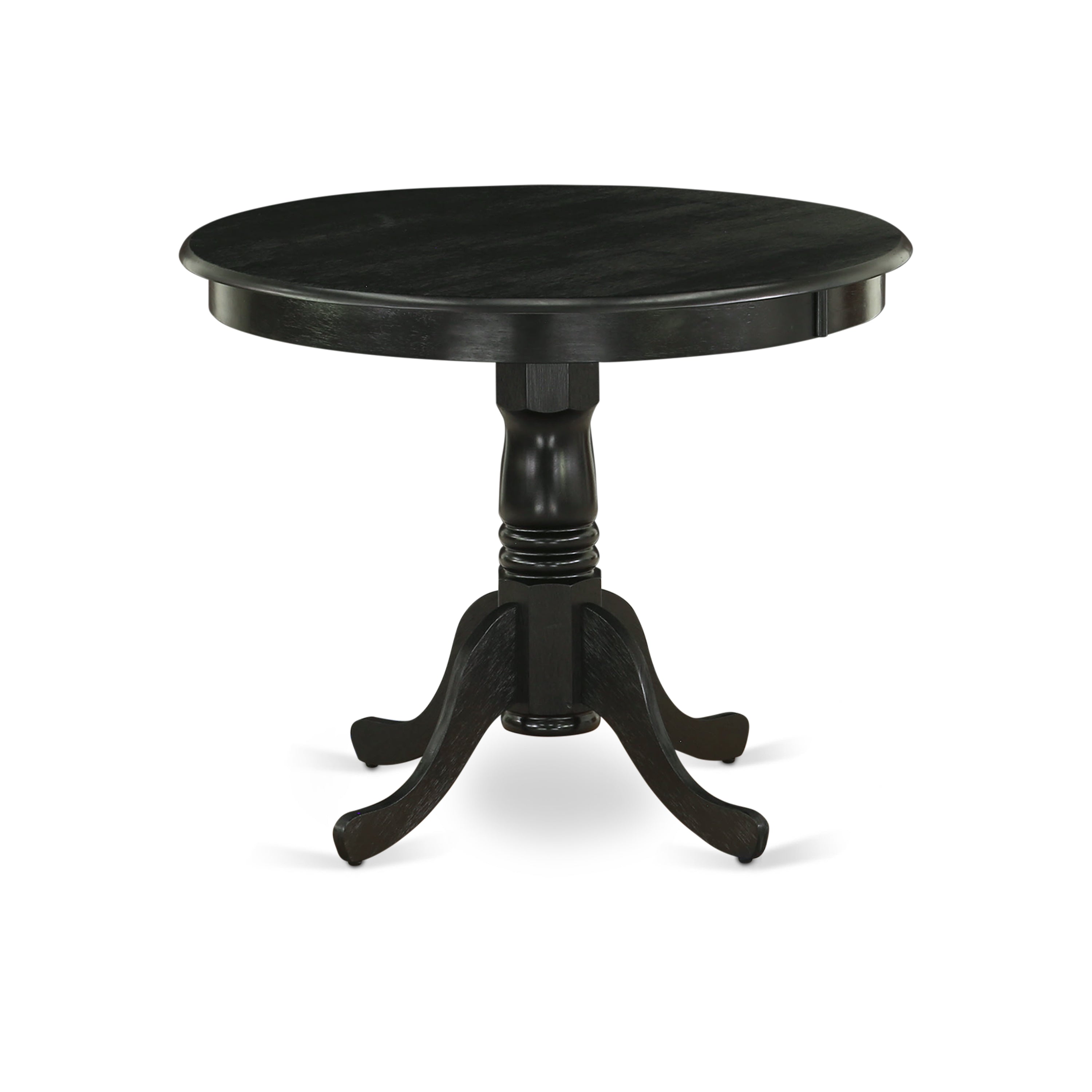 Wirebrushed Black Finish 36" Round Dining Table with Pedestal