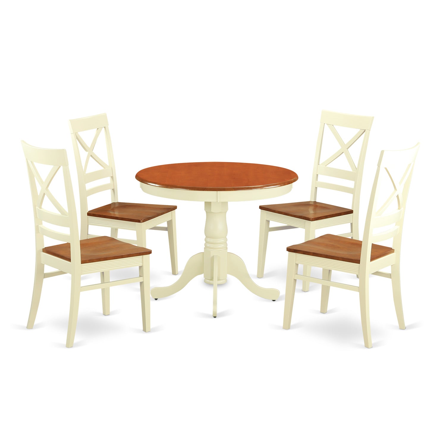 ANQU5-WHI-W 5 Pc Table set for 4-Kitchen dinette Table and 4 Kitchen Chairs