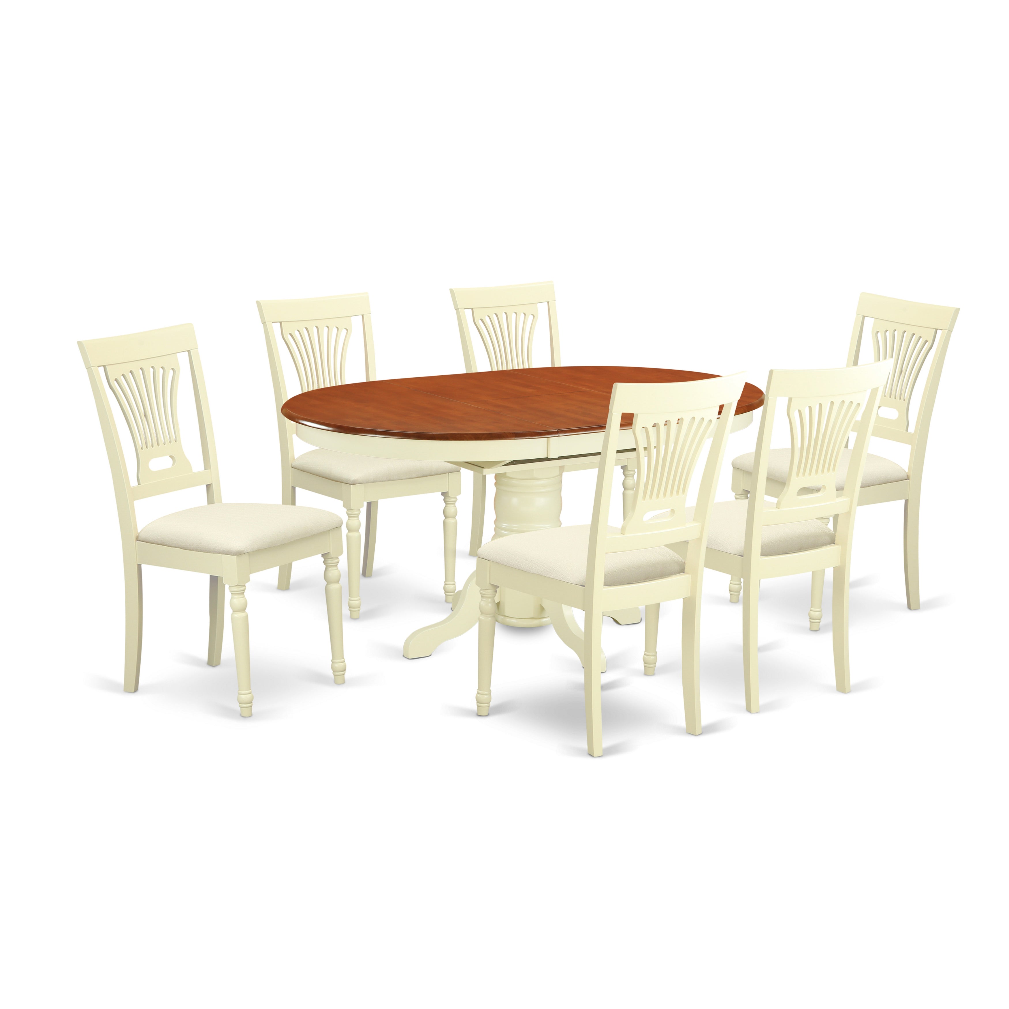 AVPL7-WHI-C 7 Pc dinette Table set for 6-Dinette Table and 6 dinette Chairs