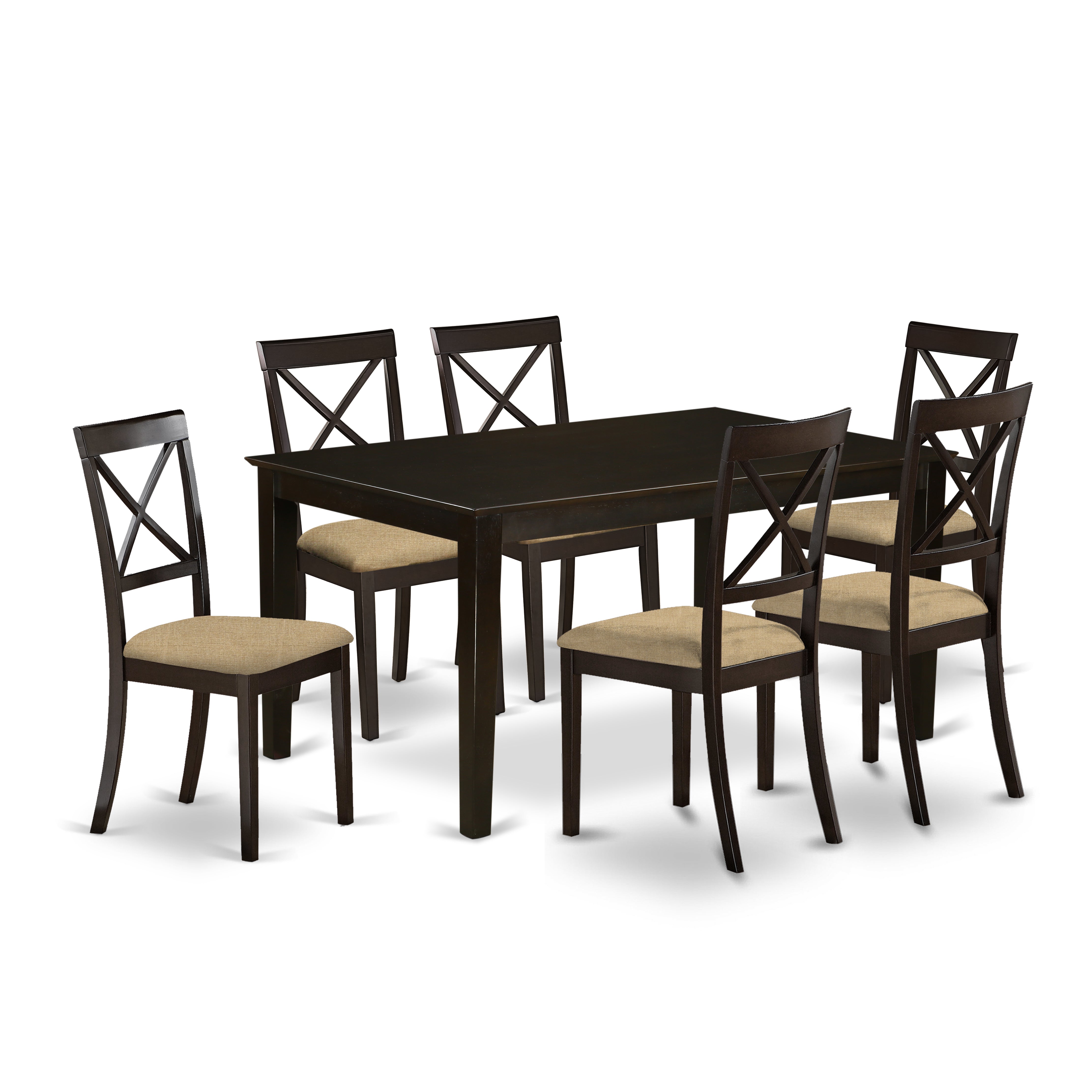 CABO7S-CAP-C 7 Pc Dining set-Dining Table and 6 Microfiber Dining Chairs