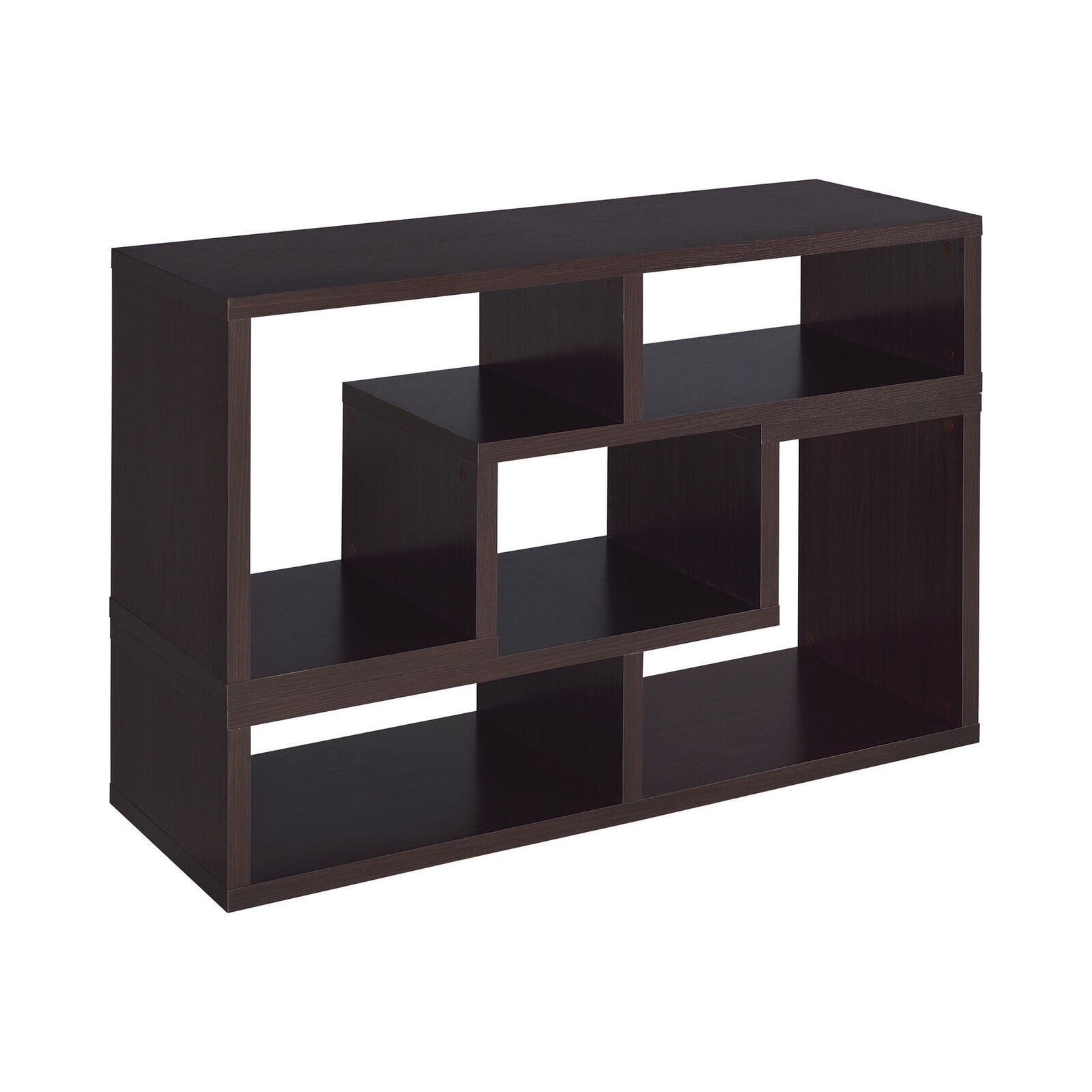 Velma Modern Convertable Bookcase And TV Console in Cappuccino