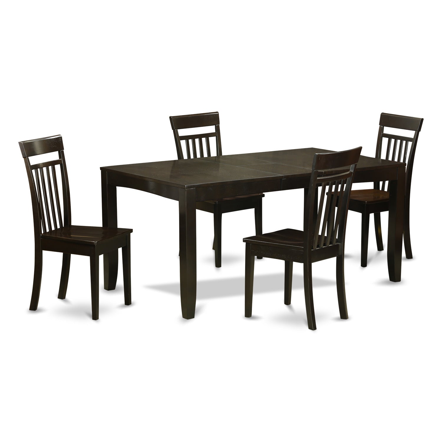 LYCA5-CAP-W 5 Pc Dining room set for 4-Dining Table with Leaf and 4 Dining Chairs