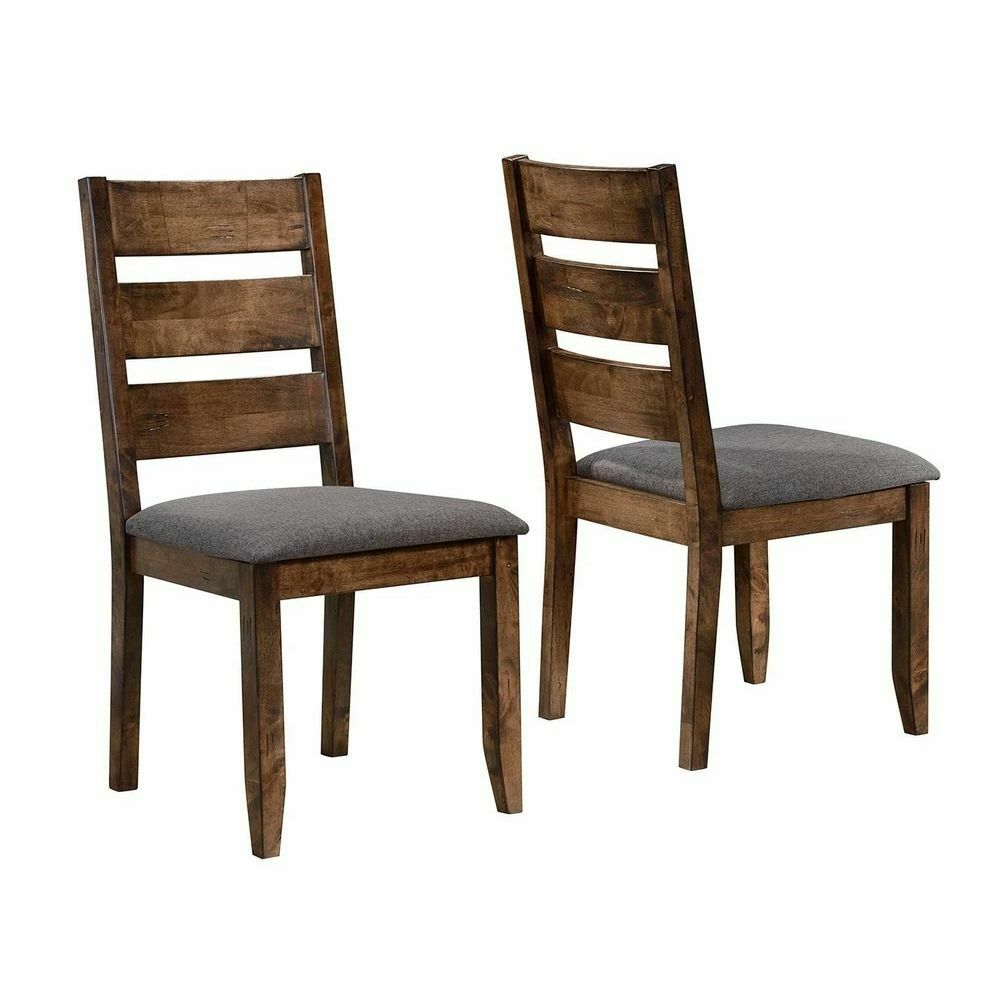 Alston Ladder Back Dining Side Chairs Knotty Nutmeg And Grey (Set Of 2)