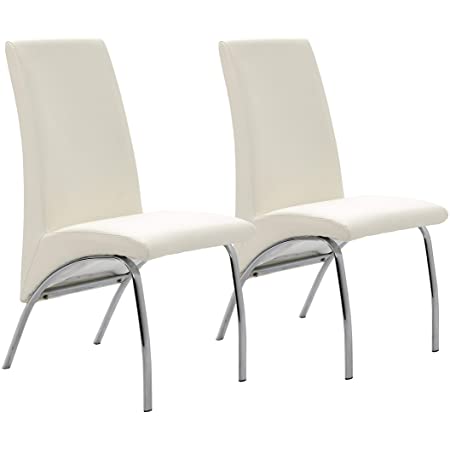 Ophelia Contemporary White Dining Chair, Set of Two