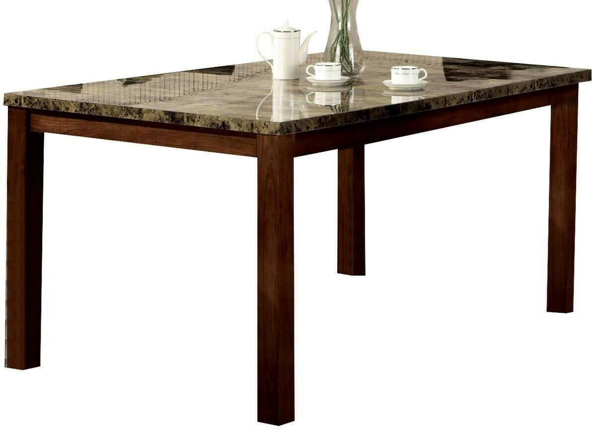 Blackburn Faux Marble Top Dining Table Warm Brown 120310