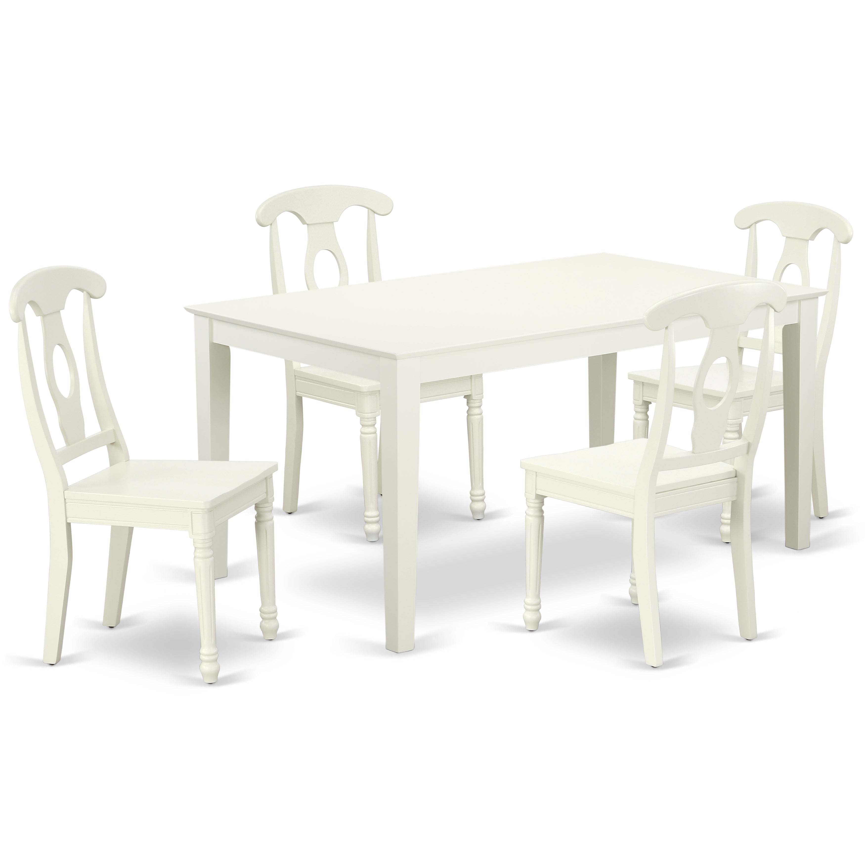 CAKE5-LWH-W 5PC Rectangular 60 inch Table and 4 Panel Back Chairs