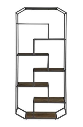 6-Shelf Bookcase Rustic Brown And Dark Grey