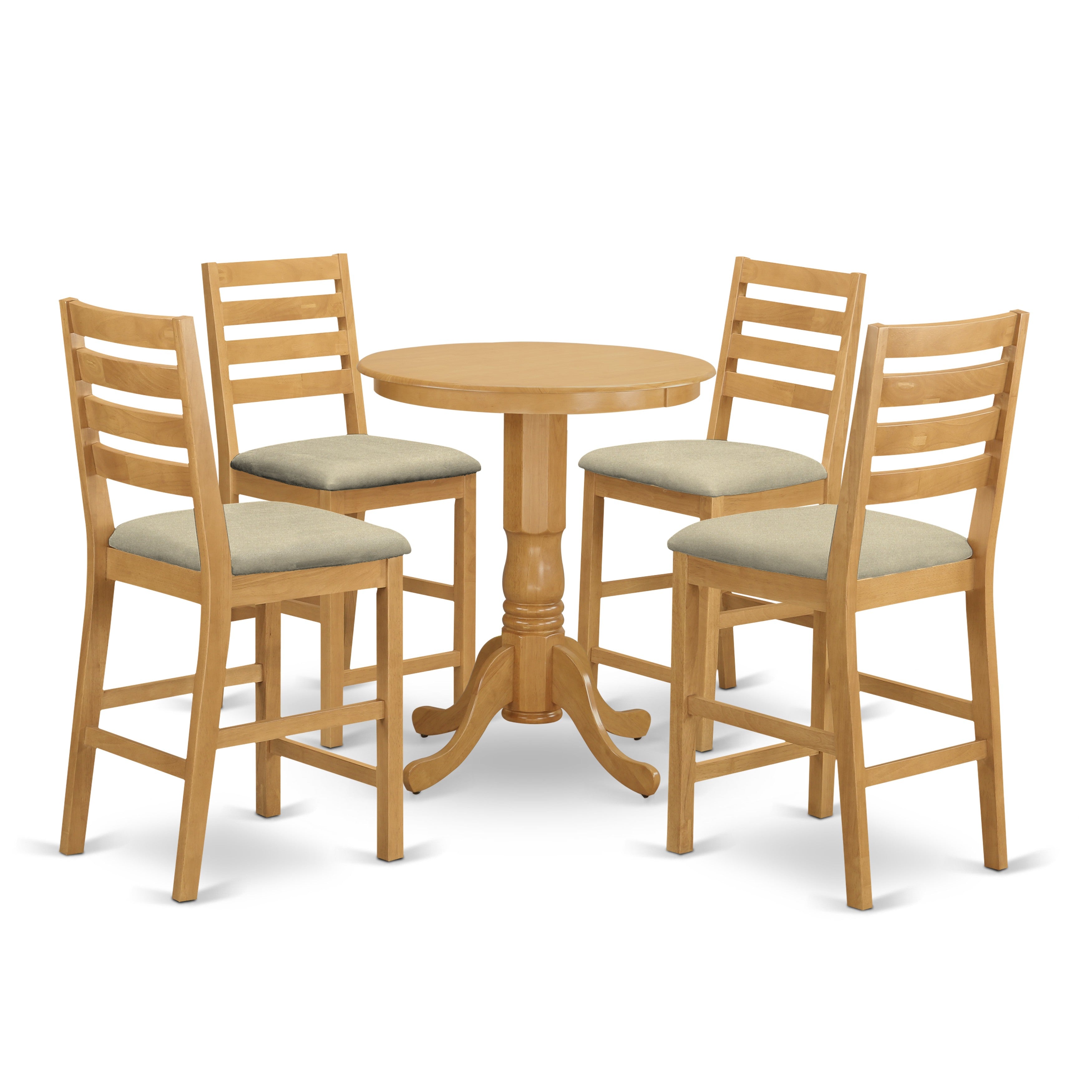 EDCF5-OAK-C 5 Pc Dining counter height set - high top Table and 4 counter height Dining chair.