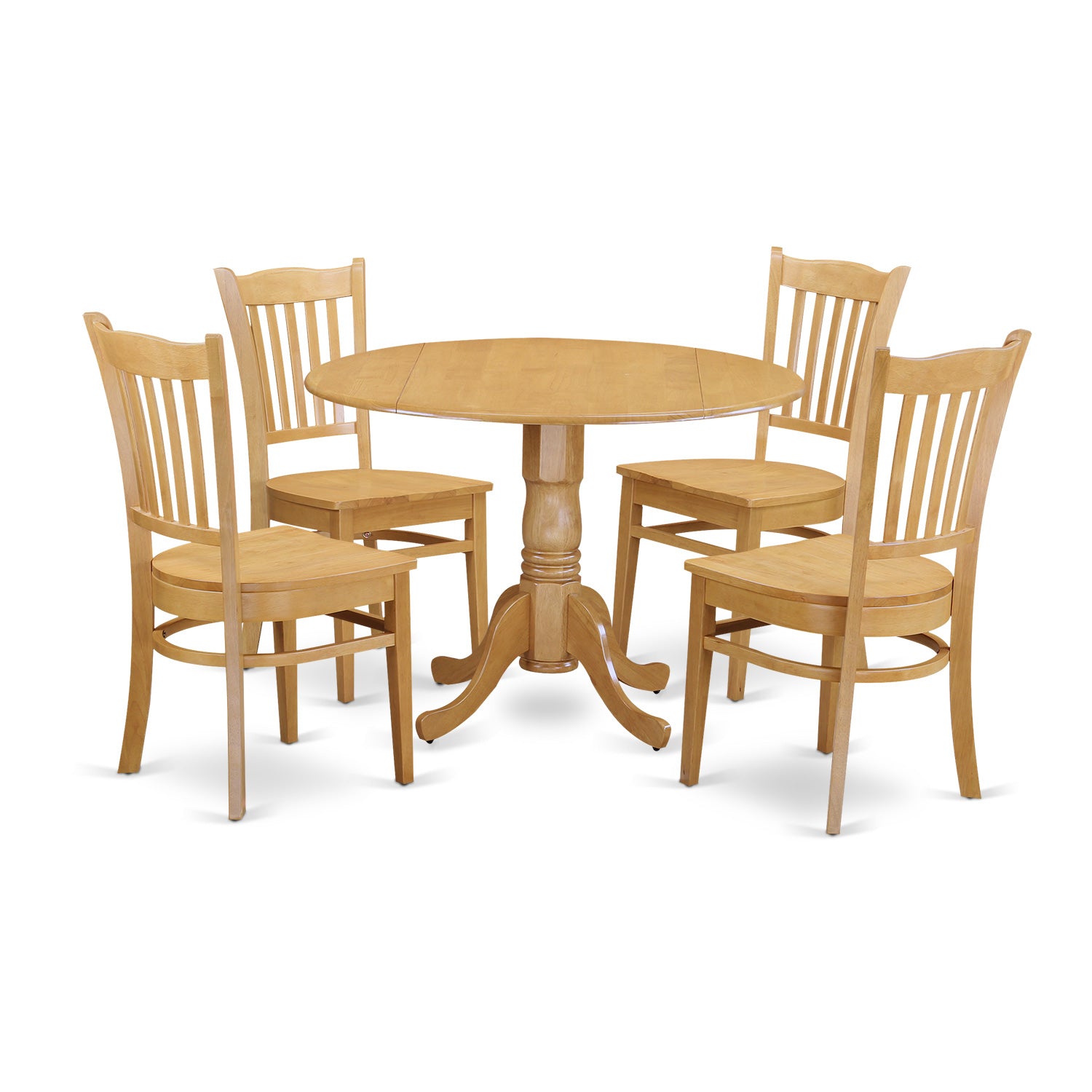 DLGR5-OAK-W 5 PcKitchen Table set - Kitchen Table and 4 Kitchen Dining Chairs