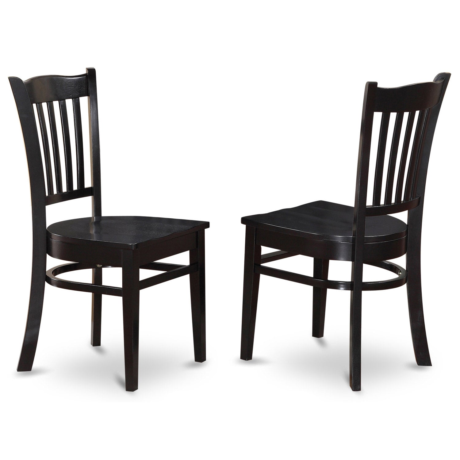 LGGR7-BLK-W 7 Pc Dining set with a Dining Table and 6 Wood Kitchen Chairs in Black