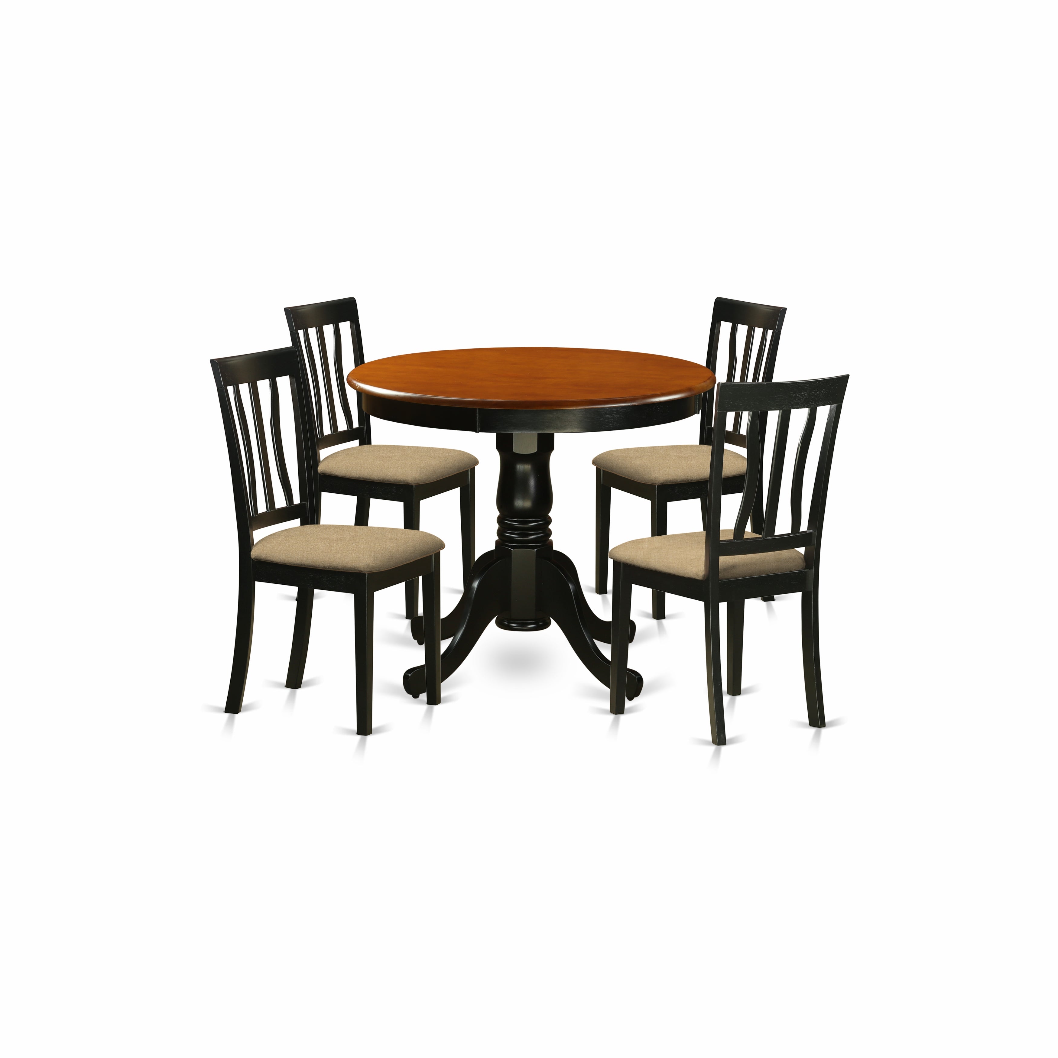 ANTI5-BLK-C 5 Pc Kitchen Table set-small Kitchen Table and 4 Kitchen Dining Chairs