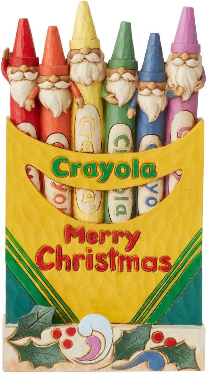 Enesco Jim Shore Crayola Box of Gnomes Merry Christmas Figurine