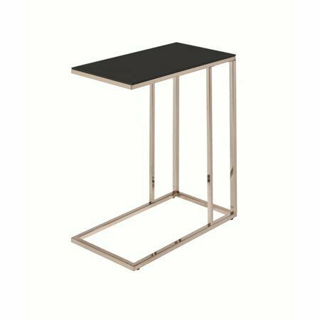 Rectangular Accent Sofa Table Black And Chocolate Chrome 902928