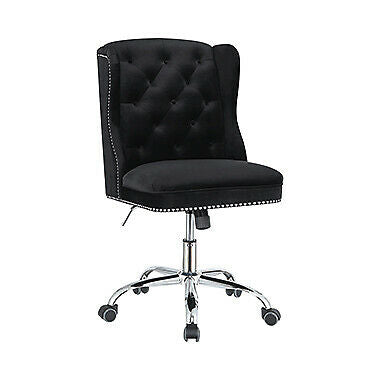 Julius Upholstered Tufted Office Chair Black and Chrome