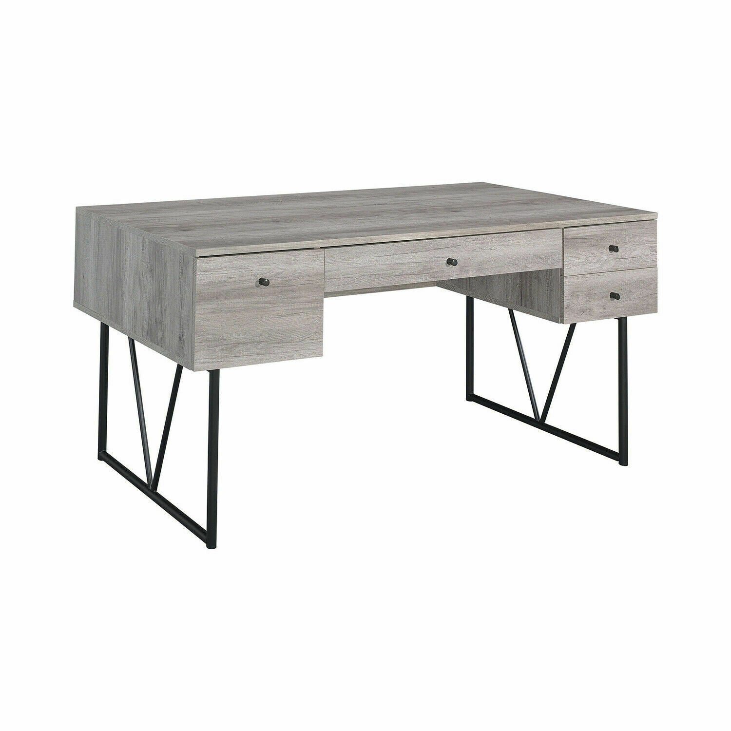 4-Drawer Analiese Industrial Grey Driftwood Home office Writing Desk