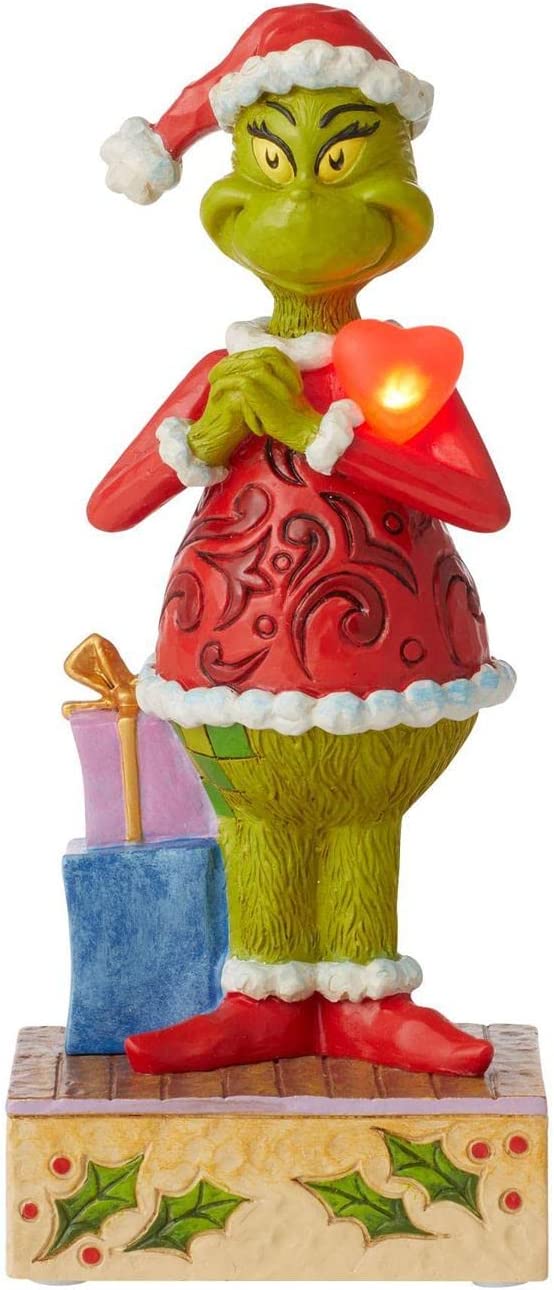 Enesco Jim Shore The Grinch with Large Blinking Heart Figurine