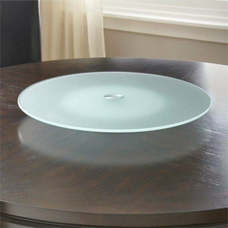 Steve Silver Avenue Clearfrost Glass Turntable Lazy Susan