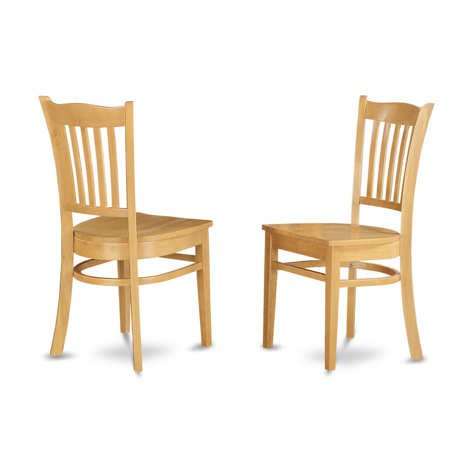 Groton Kitchen Dining Chair with Wood Seat - Oak Finish - Pack of 2