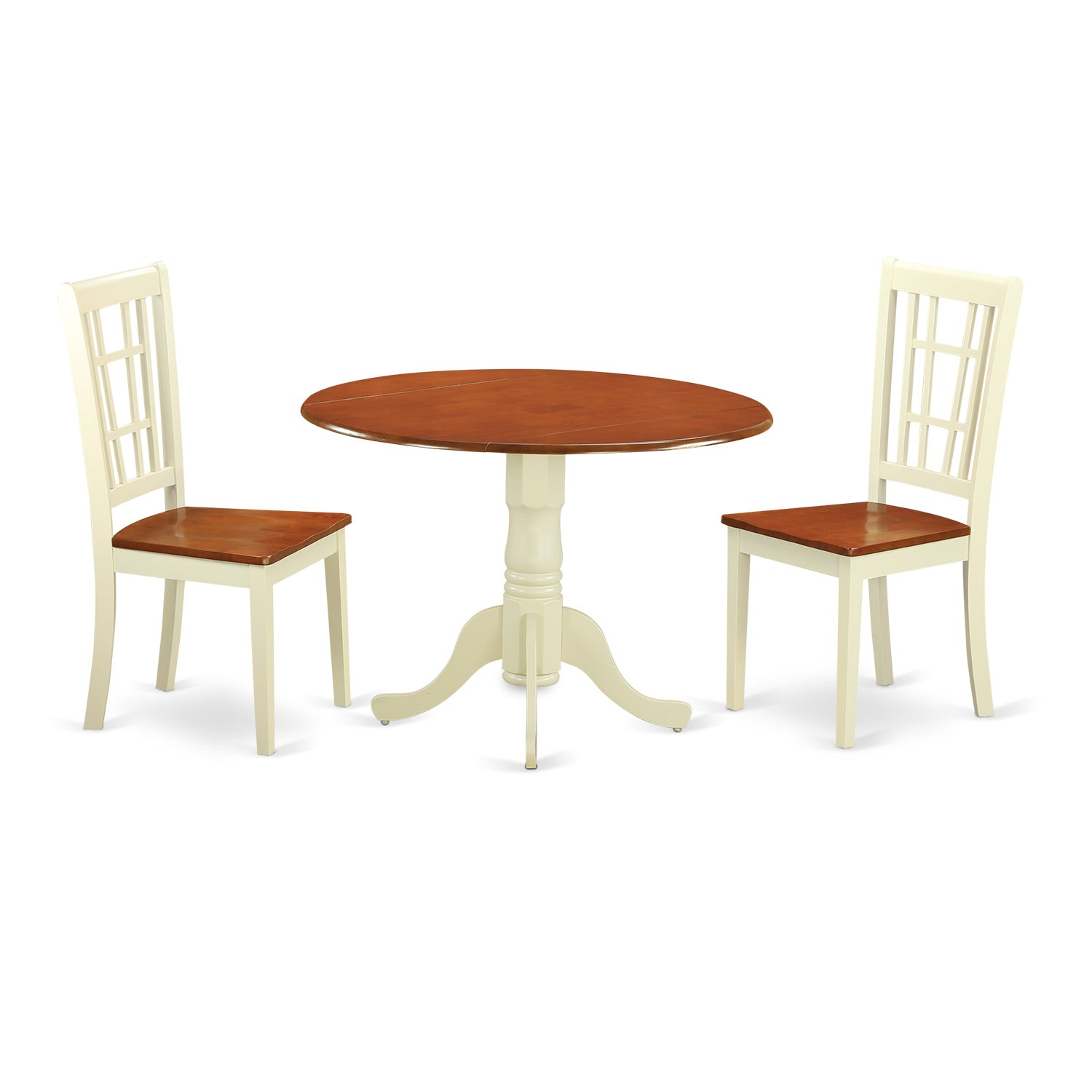 DLNI3-BMK-W 3 Pc Dinette set for 2-Table and 2 dinette Chairs