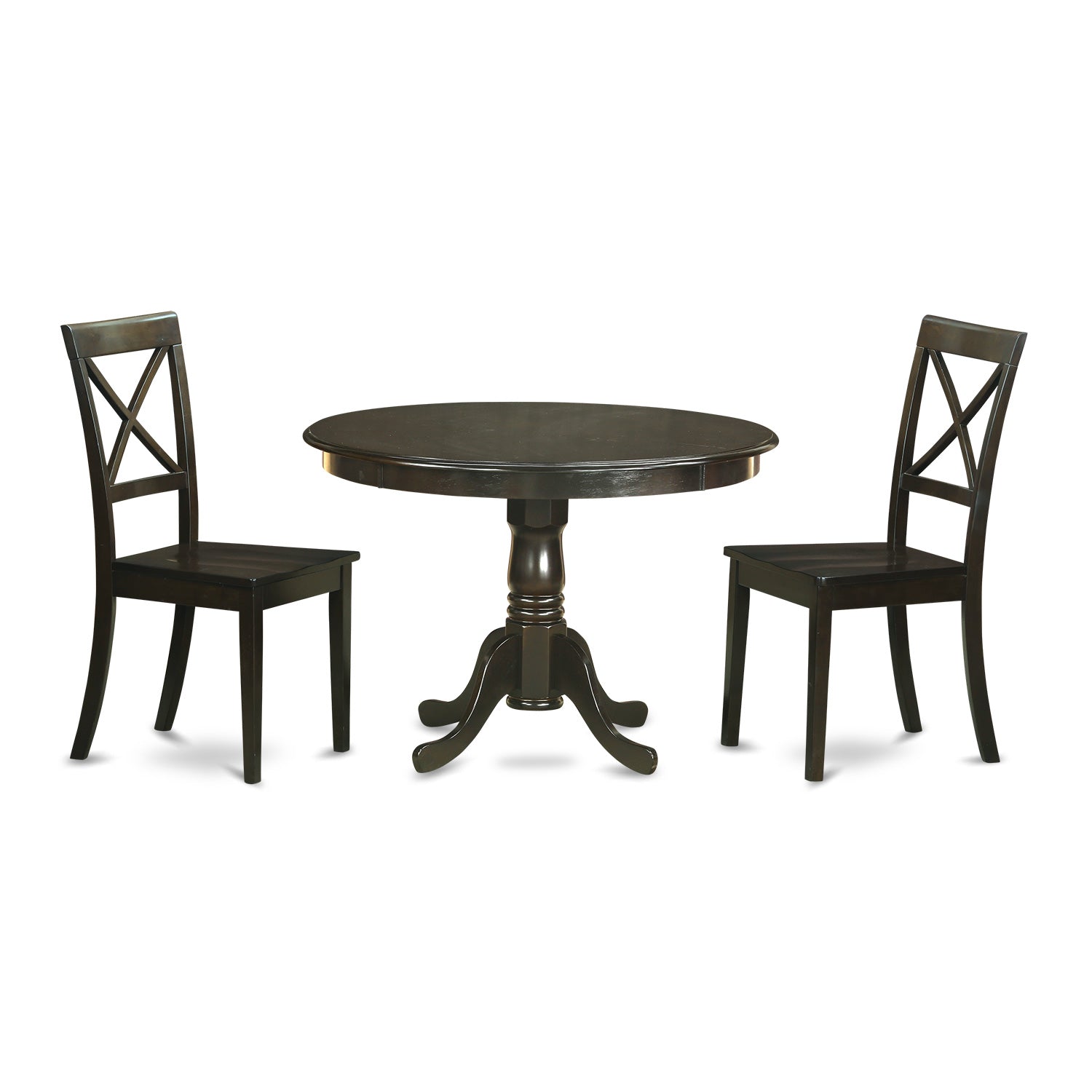 HLBO3-CAP-W 3 Pc Kitchen Table set-Table and 2 Dining Chairs