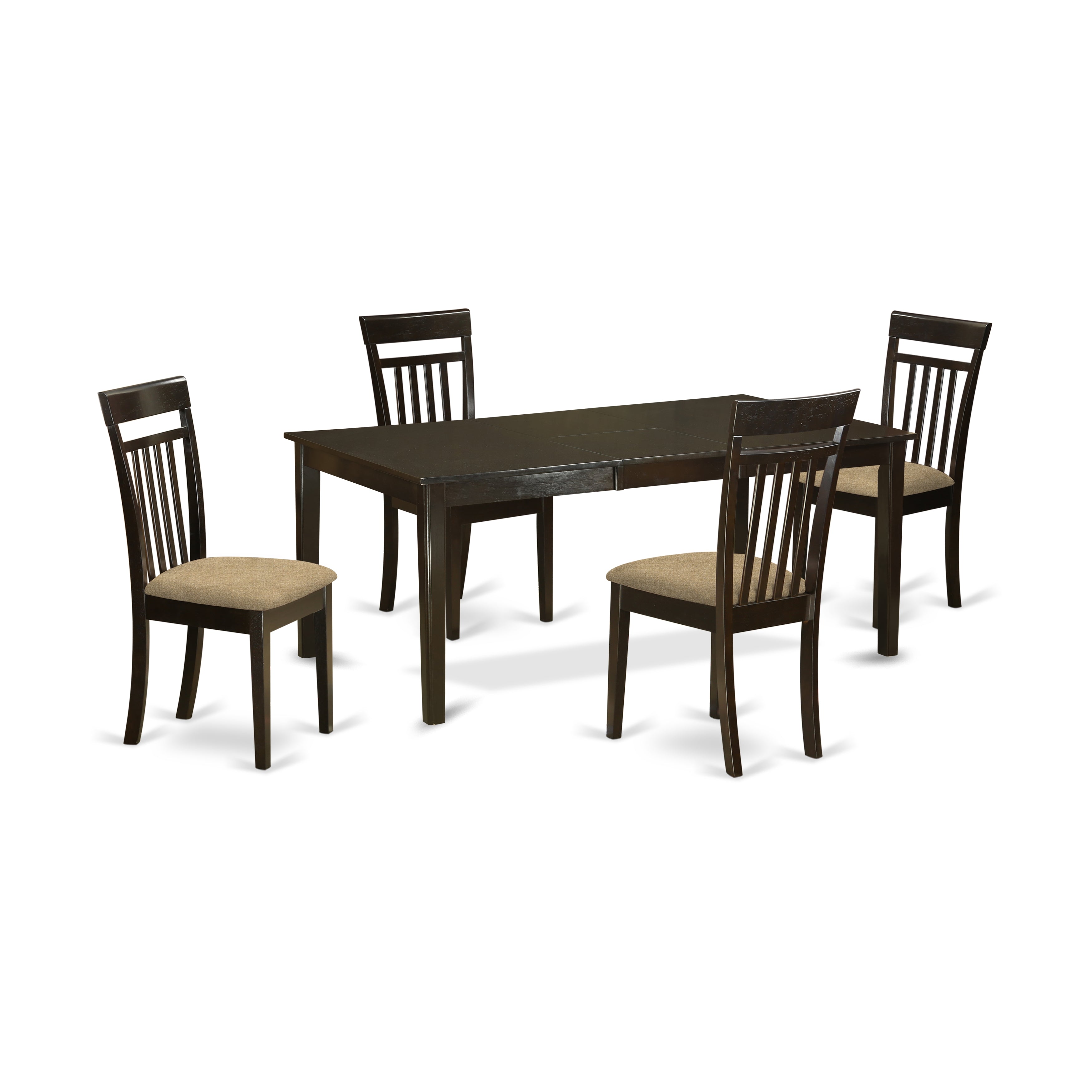 HECA5-CAP-C 5 Pc formal Dining room set-Dinette Table featuring Leaf and 4 Dining Chairs.