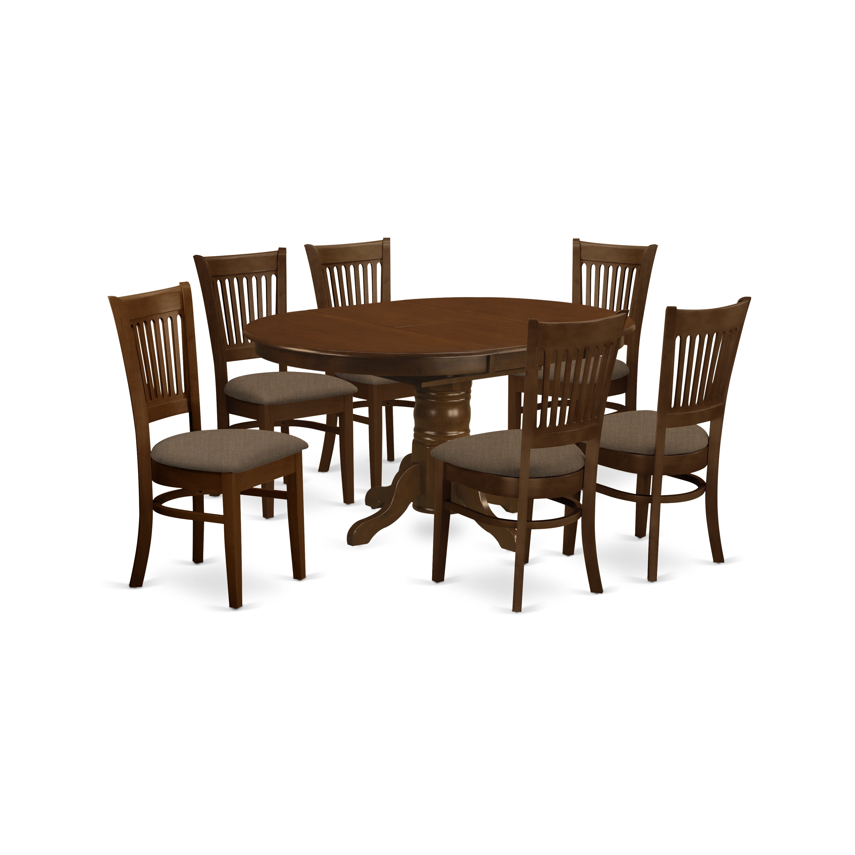 KEVA7-ESP-C 7 Pc set Kenley with a 18" Leaf and 6 Cushion Dinette Chairs