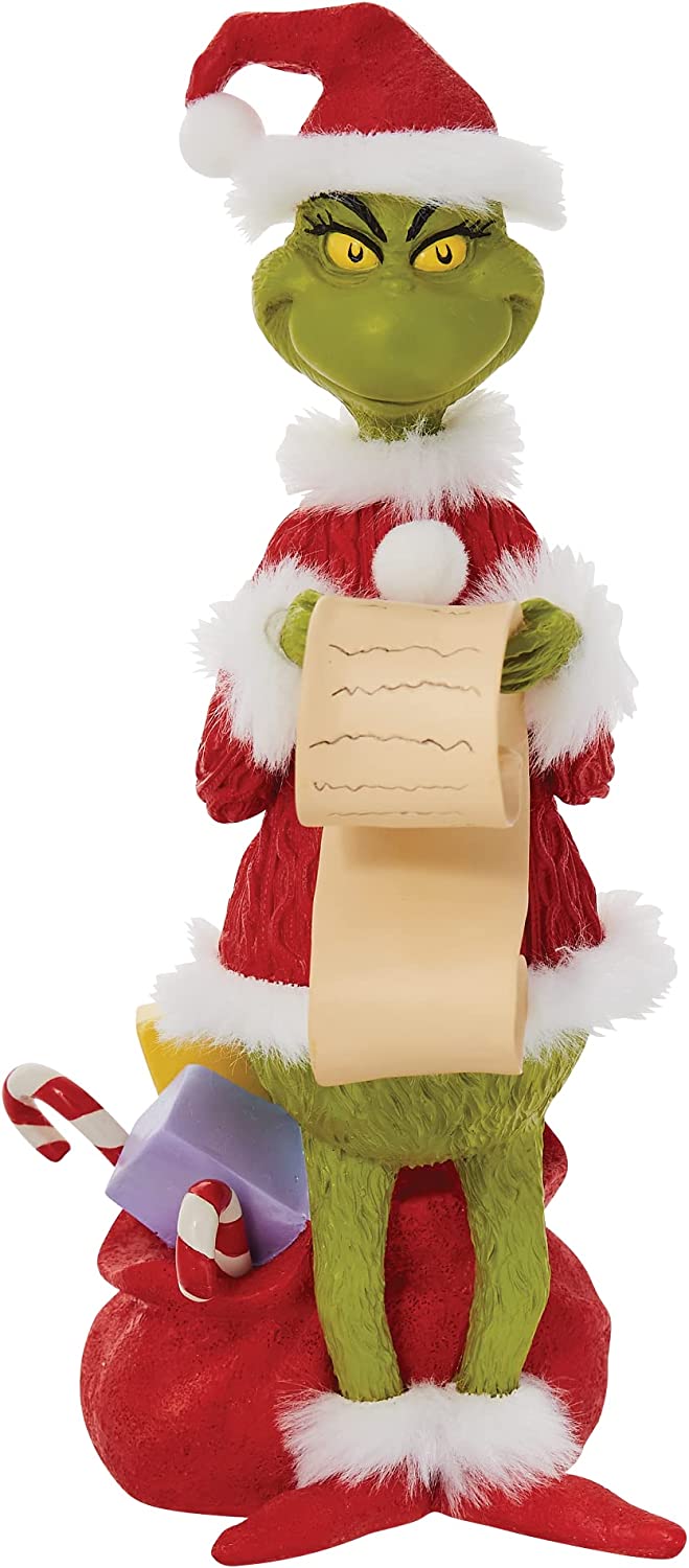 Department 56 Dr. Seuss The Grinch Checking His List Figurine