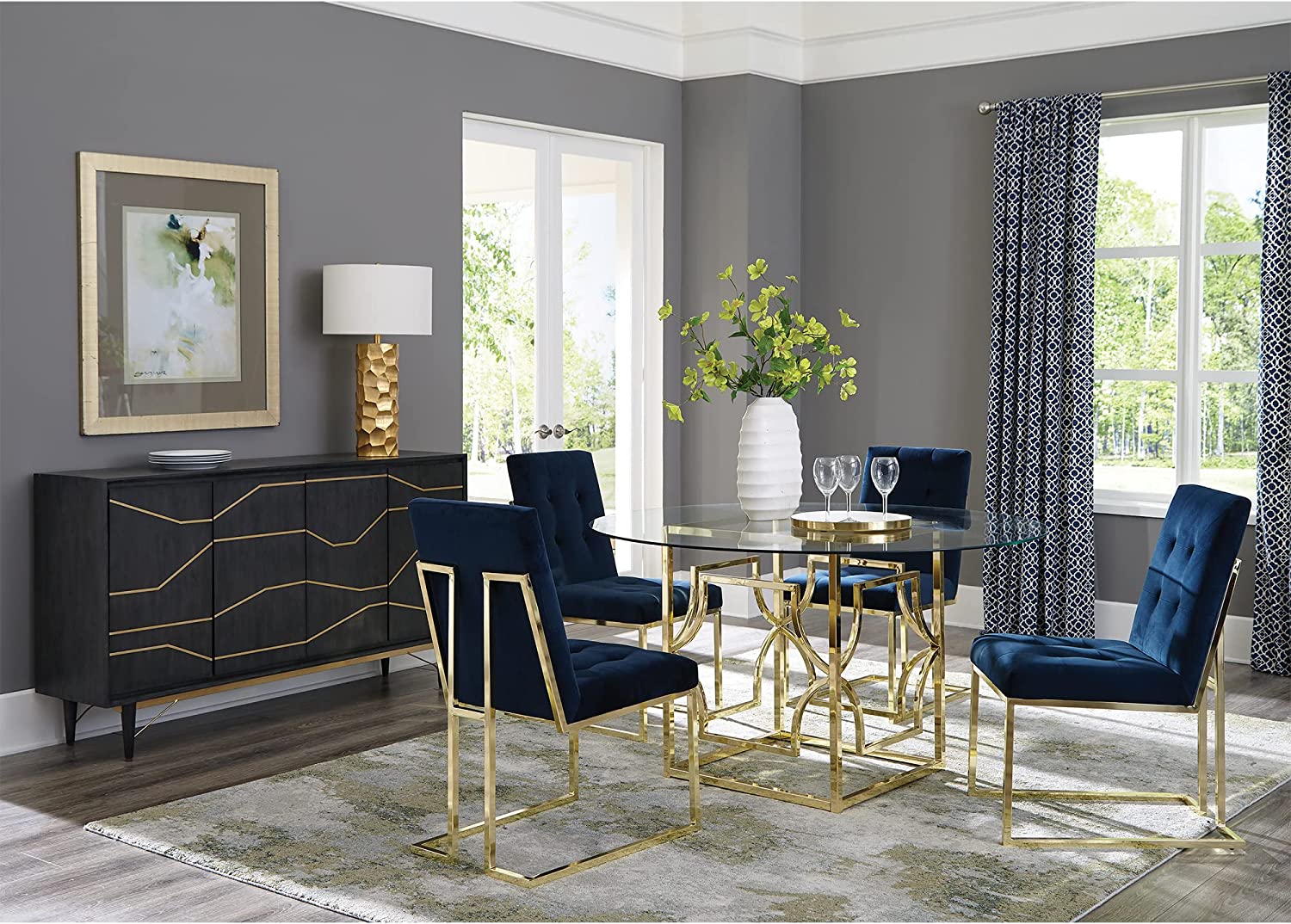 Coaster Contemporary Starlight Dining Table Base Brass