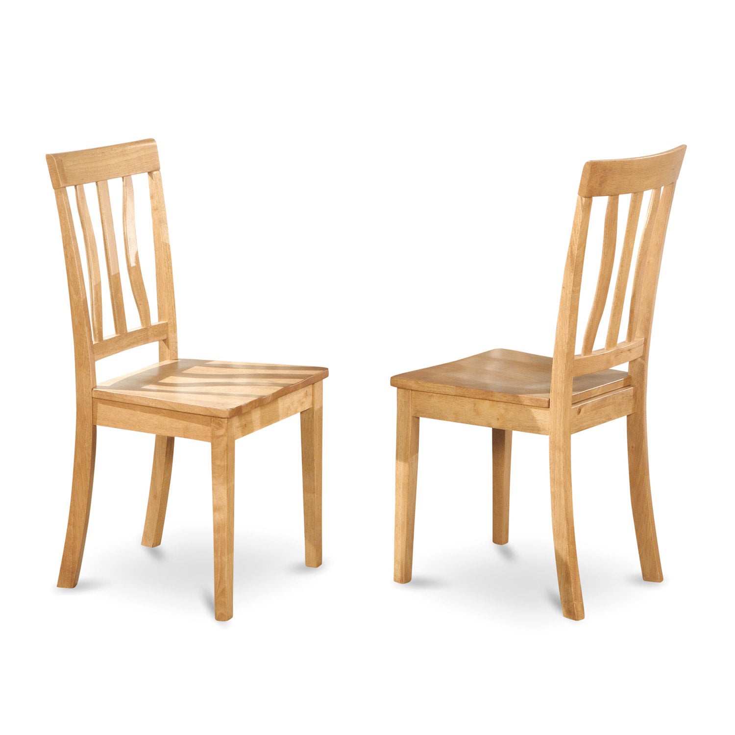 East West Furniture MZAN5-OAK-W 5Pc Modern Dining Table Set Offers a Small Table and 4 Wood Dining Chairs with Solid Wood Seat, Drop Leaf Table with Slat Back Chairs, Oak Finish