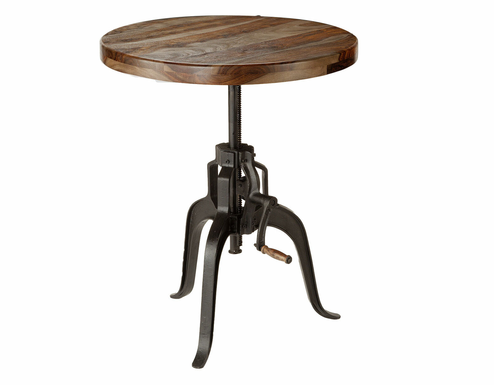 Sparrow 30-inch Round Crank Adjustable Pub Table in Russet