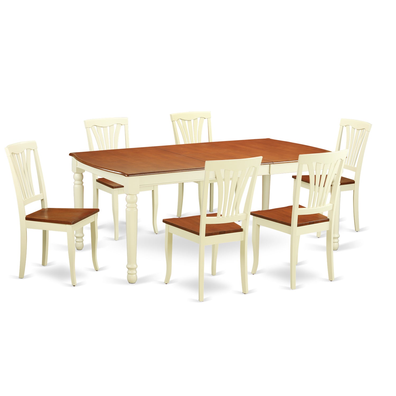 DOAV7-WHI-W 7 Pc dinette Table set -Kitchen dinette Table and 6 Dining Chairs