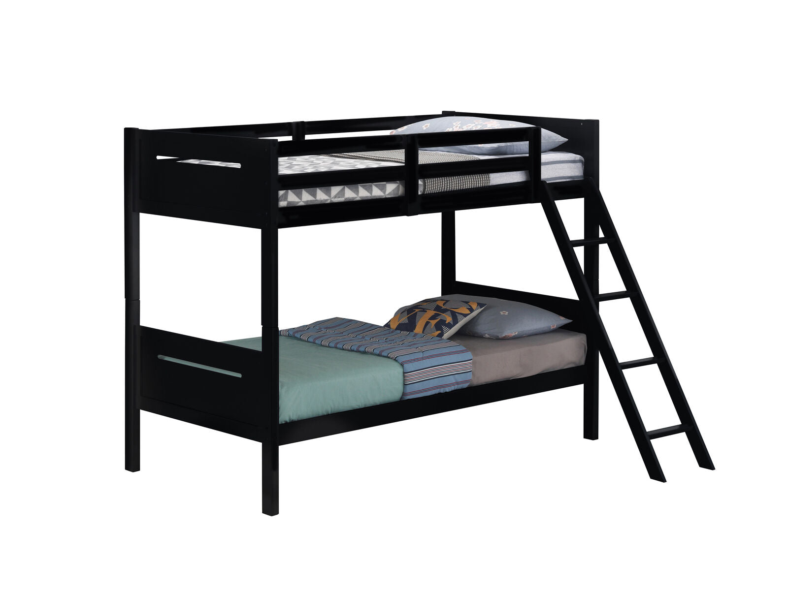 Coaster Solid Wood Separable Littleton Twin Over Twin Bunk Bed Black 405051BLK