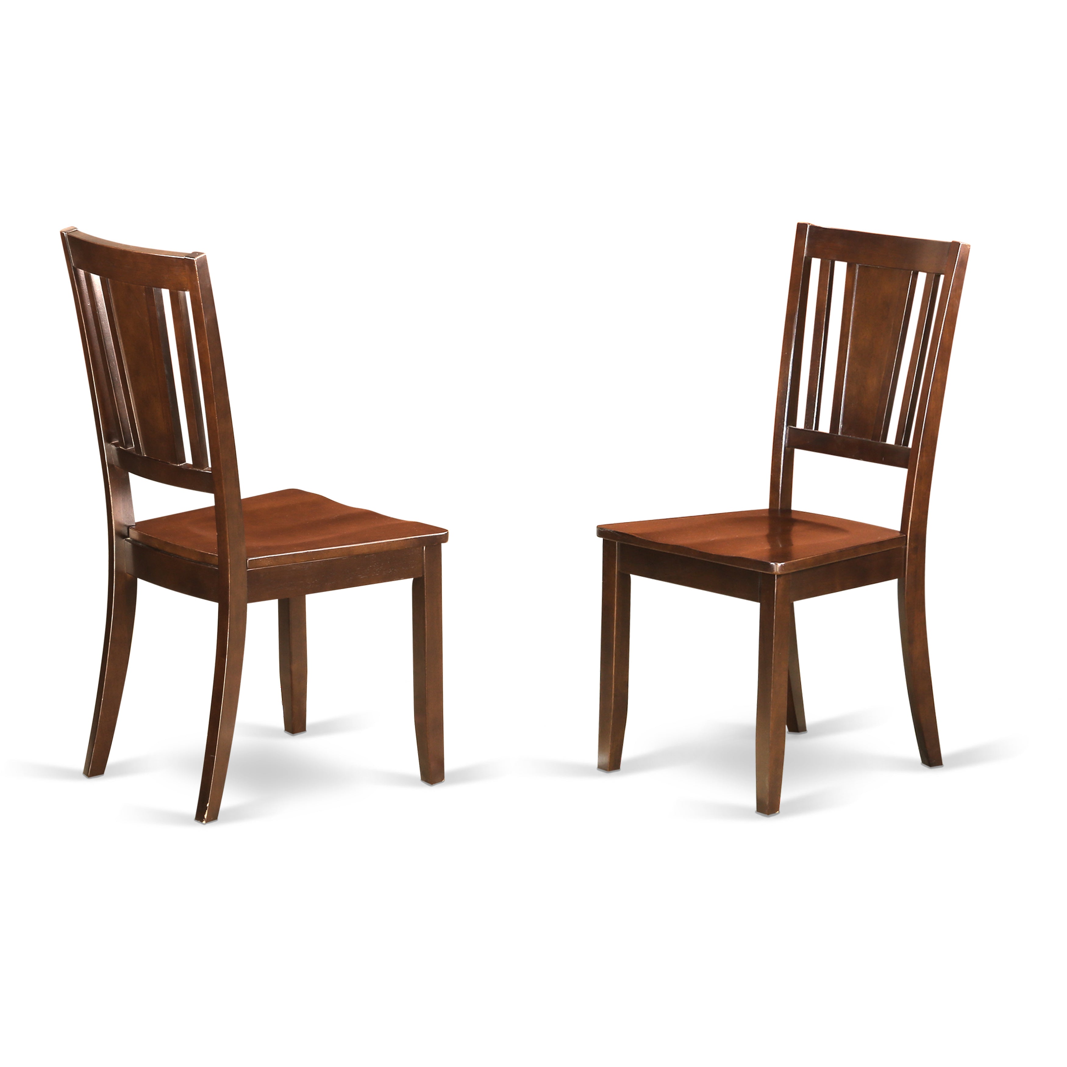 DODU7-MAH-W 7Pc Rectangular 60/78" Table With 18 In Leaf And 6 Wood Seat Dining Chairs