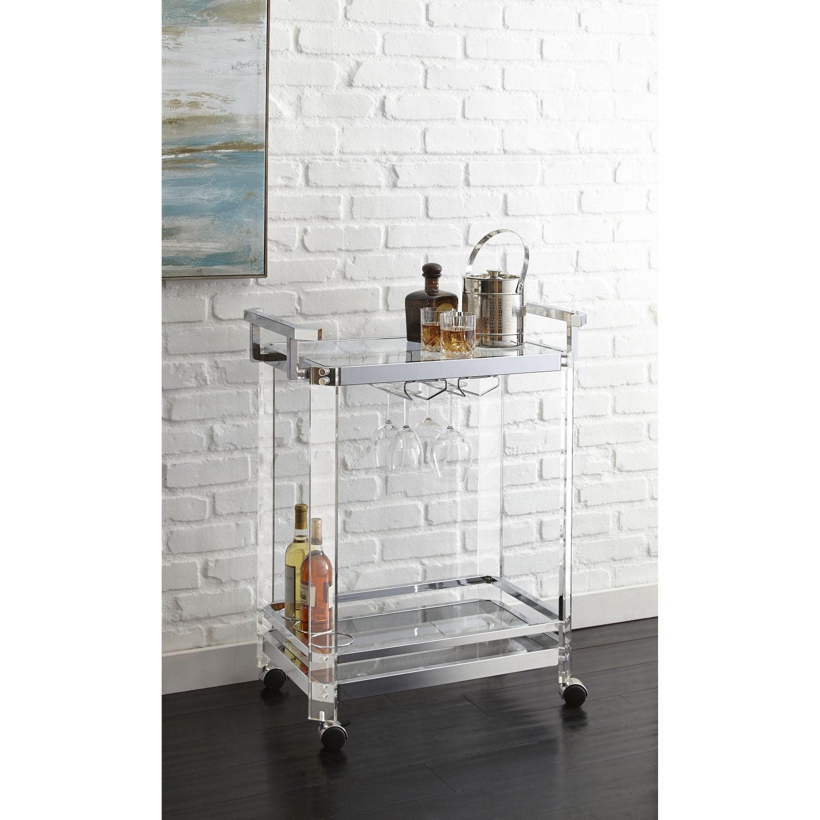 Steve Silver Co. Aerin Server Cart, Silver