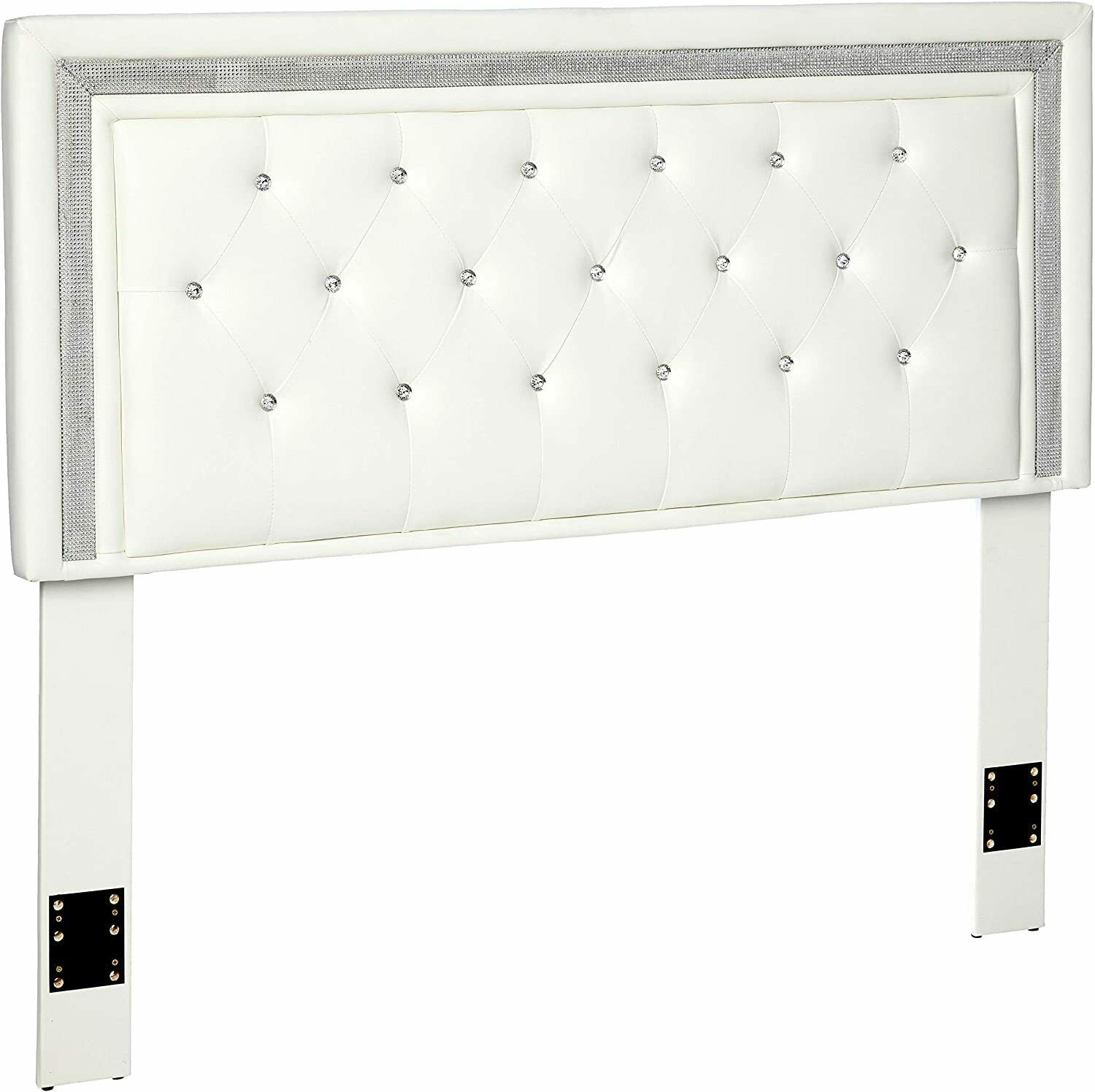 Coaster Andenne Queen Full Tufted Studded Upholstered Headboard White 300545QF