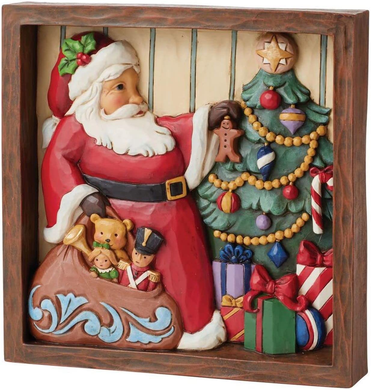 Enesco Jim Shore Heartwood Creek Santa Decorating Tree Plaque