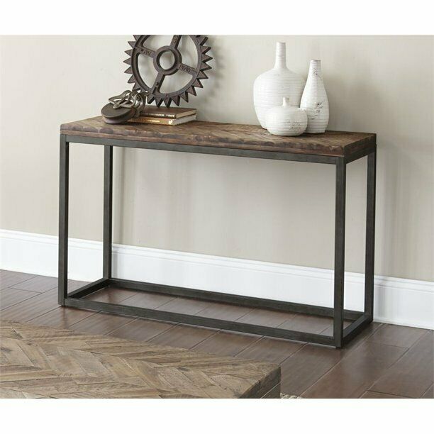 Steve Silver Lorenza Console Sofa Accent Table in Distressed Wood