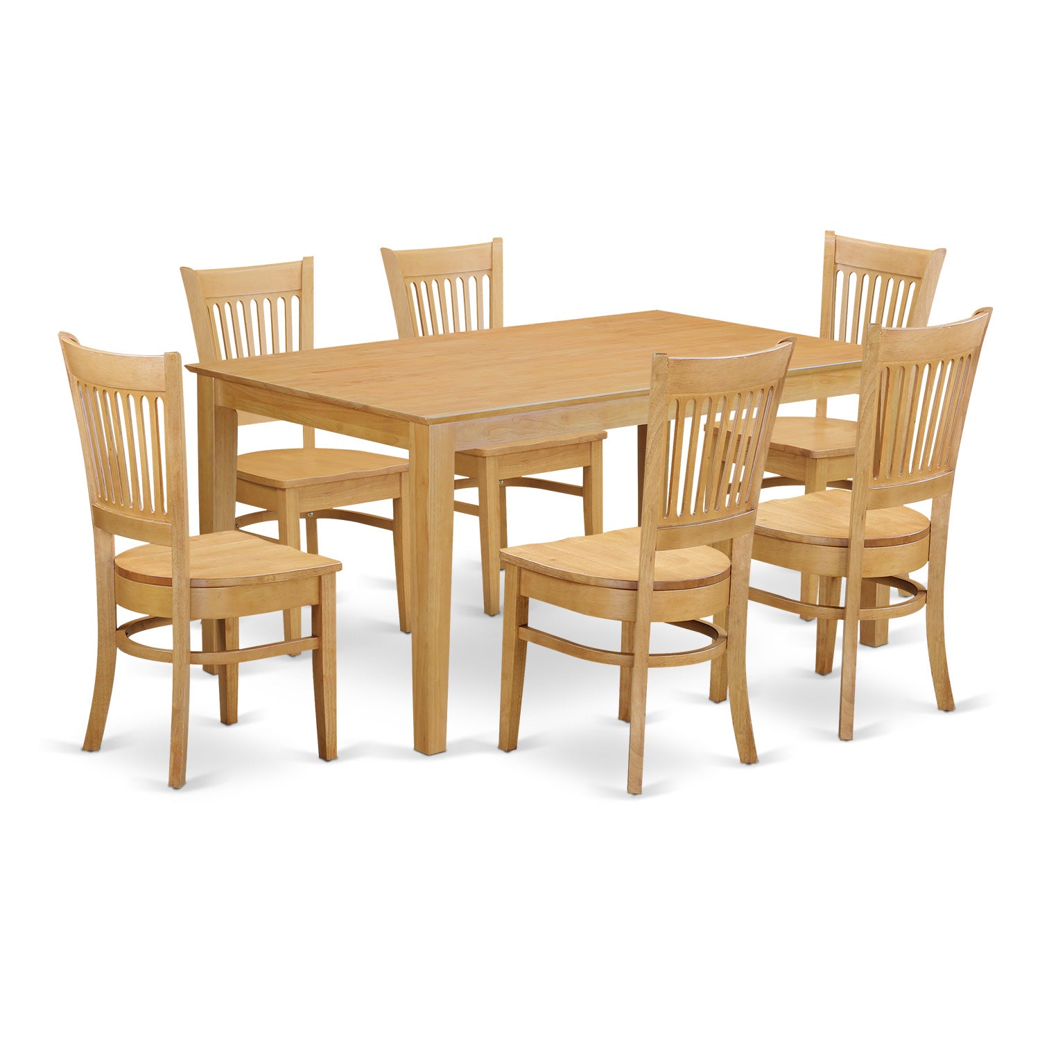 CAVA7-OAK-W 7 Pc Dining room set - Dining Table and 6 Dining Chairs