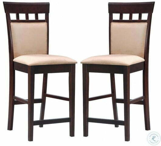 Paxton Upholstered Counter Height Stools Chairs Cappuccino And Tan (Set Of 2)