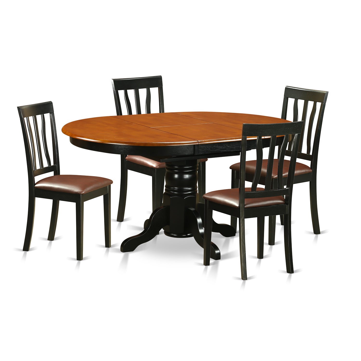 AVAT5-BLK-LC Dining set - 5 Pcs with 4 Wooden Chairs