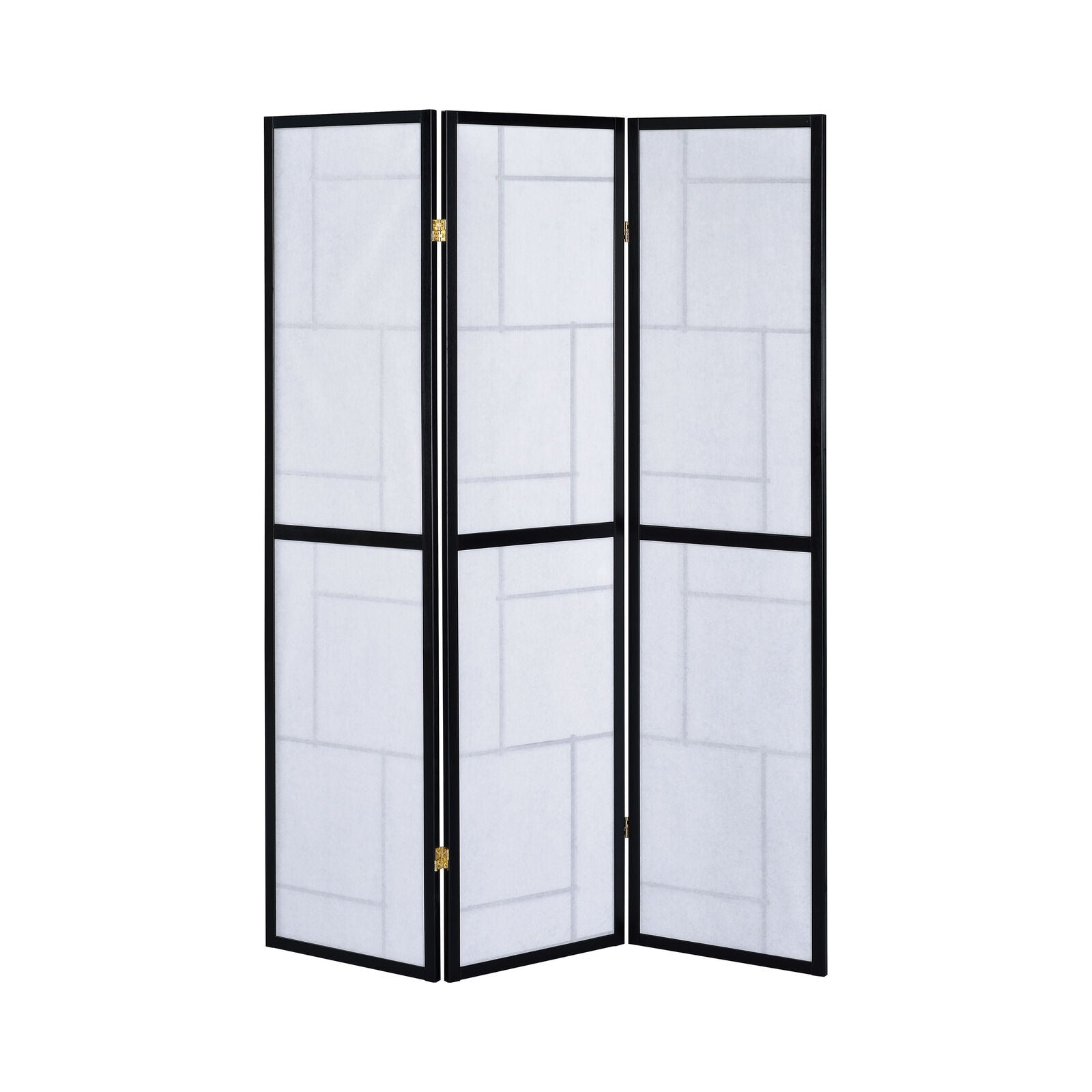 Modern Contemporary Black And White Three-Panel Shoji Screen Room Divider 900102