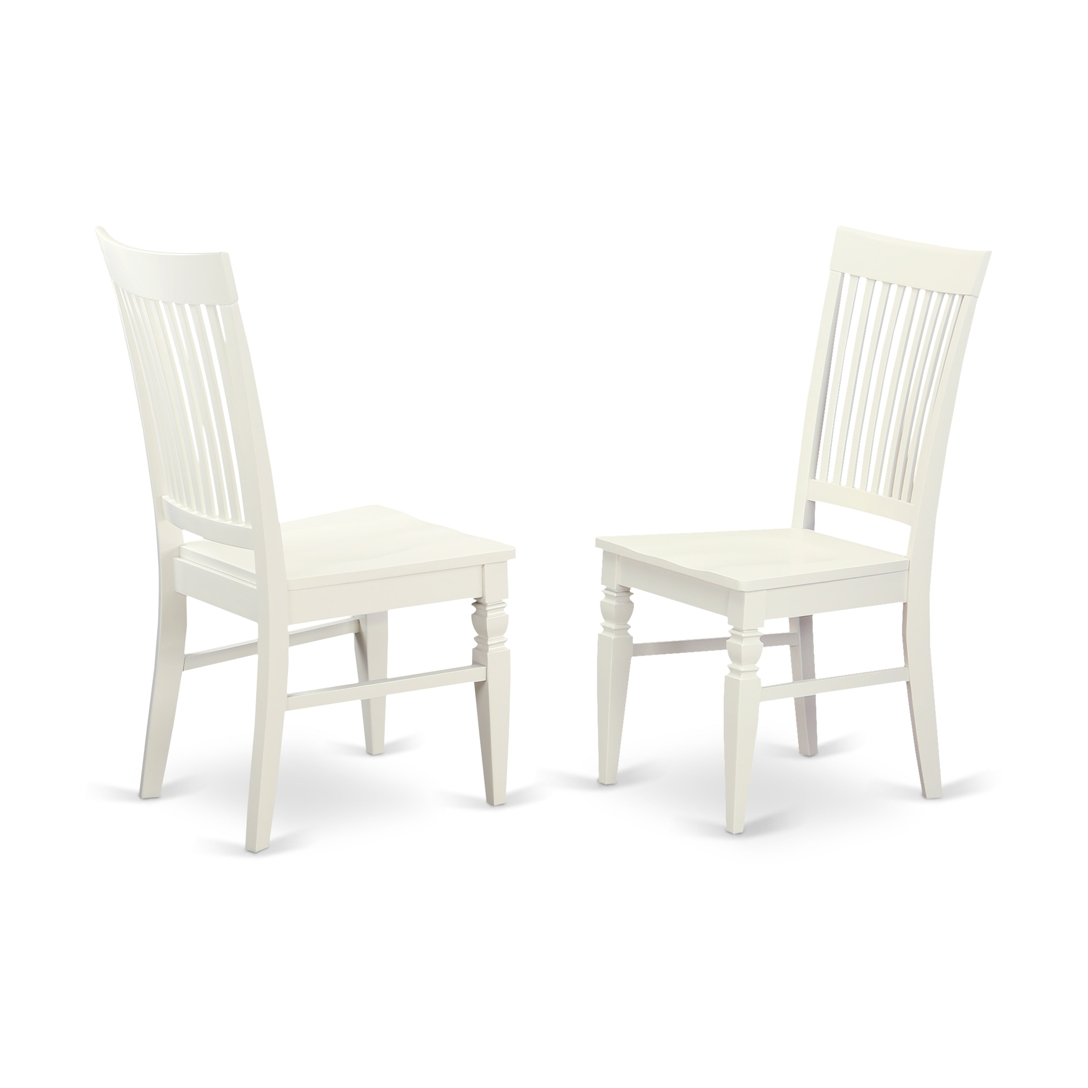 CAWE5C-LWH-W 5 Pc dining for 6-Dining table and 2 Chairs and 2 Benches in Linen White