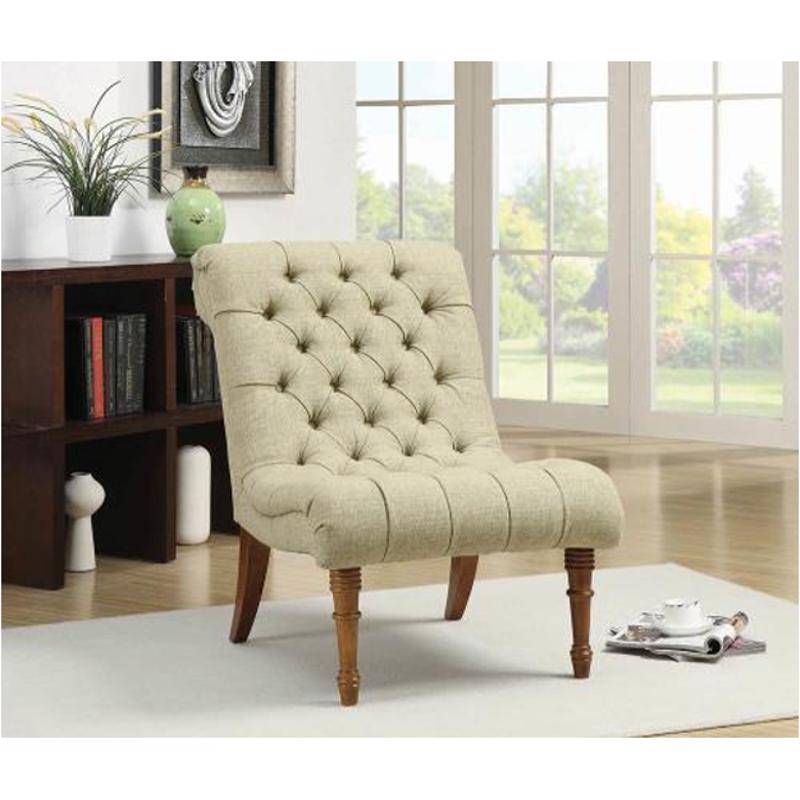 Armless Slipper Style Tufted Back Accent Chair Sage