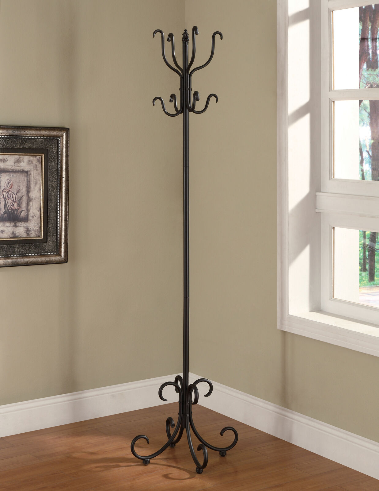 Coaster Traditional Metal Coat Rack With Curved Feet Black