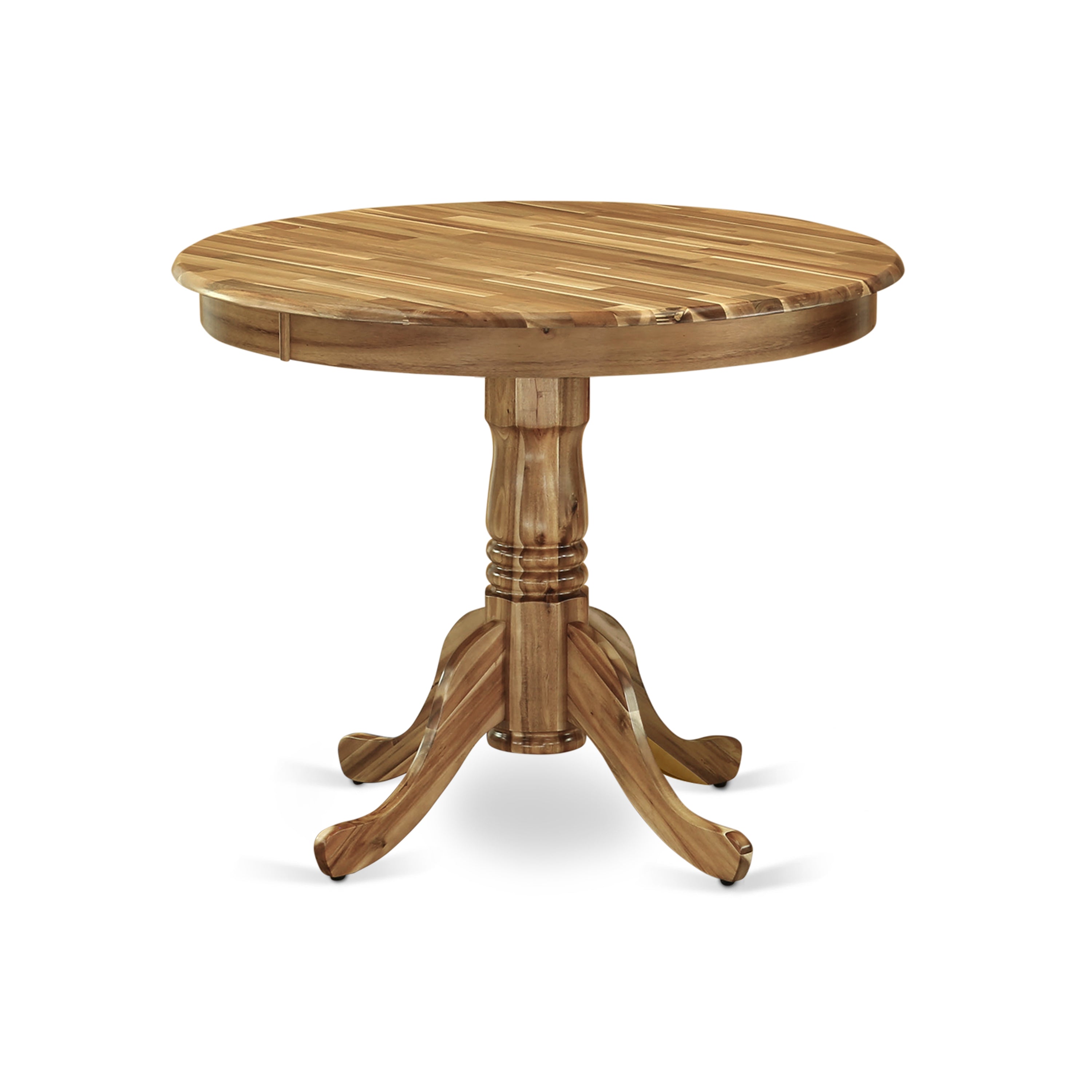 ANT-ANA-TP Antique Dining Table Made of Acacia Wood offering Wood Texture, 36 Inch Round, Neutral Finish